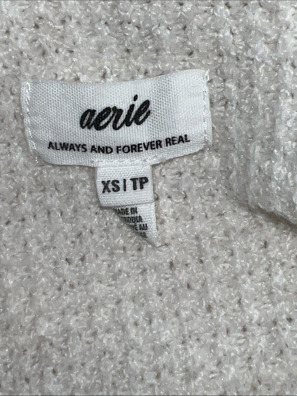 aerie Cream Button collar Knit Pullover size XS - Picture 5 of 7